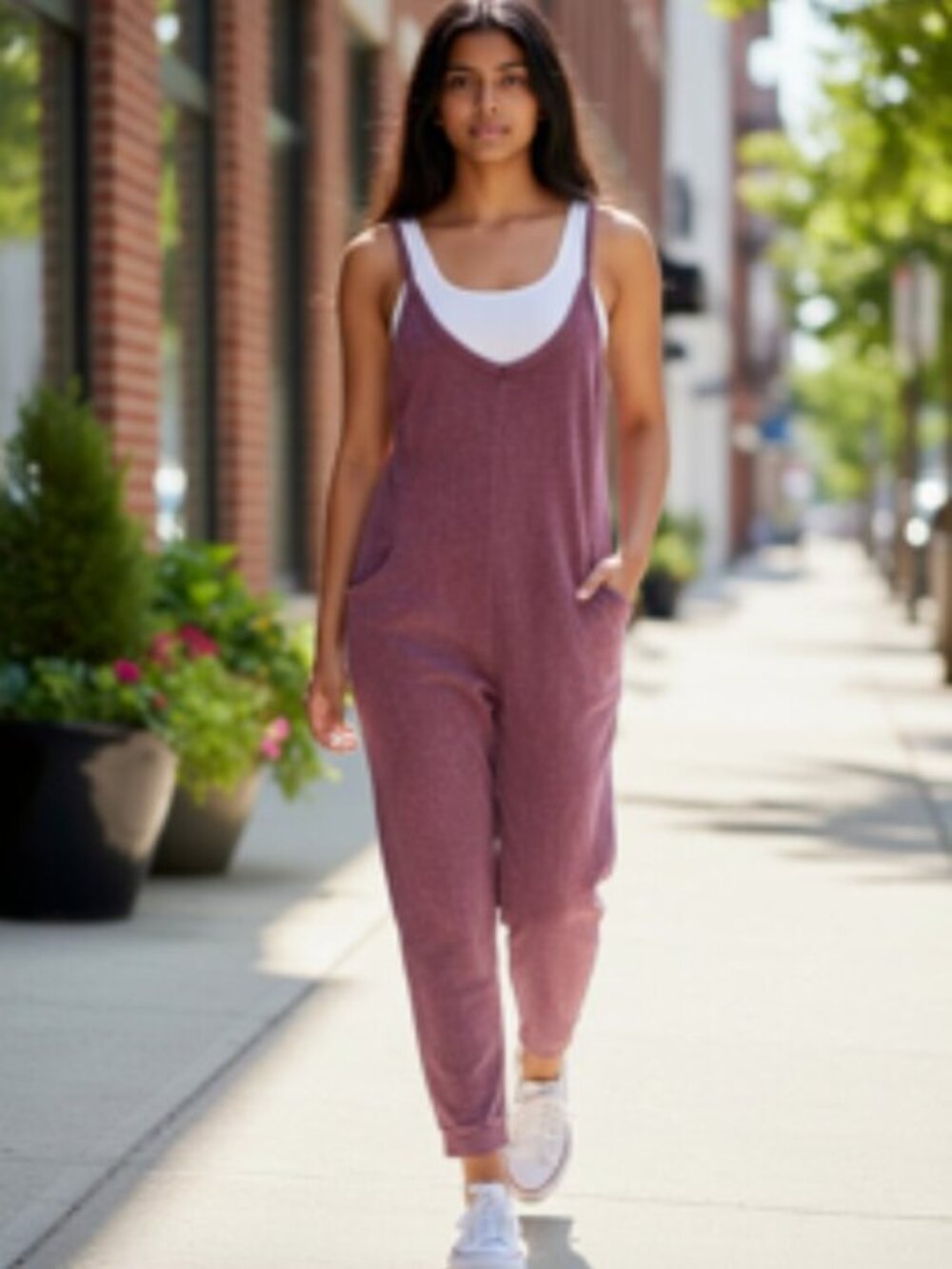 NEW Sincerely Jules purple Jumpsuit women’s size small sleeveless v-neck‎ NWT